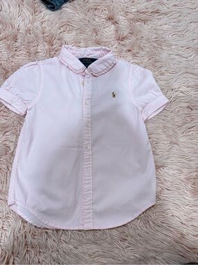Ralph Lauren Light Pink Short Sleeve Button-Down Shirt